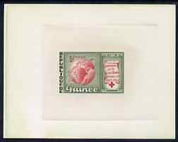 Guinea - Conakry 1963 Centenary of Red Cross 5f imperf deluxe sheet in issued colours on sunken card