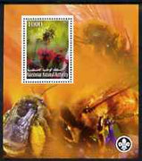 Palestine (PNA) 2007 Bees perf m/sheet with Scout Logo, unmounted mint. Note this item is privately produced and is offered purely on its thematic appeal