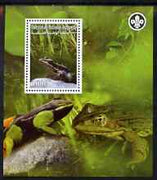 Palestine (PNA) 2007 Frogs & Toads perf m/sheet with Scout Logo, unmounted mint. Note this item is privately produced and is offered purely on its thematic appeal