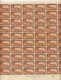 Gibraltar 1938-51 KG6 1d P13 red-brown (wmk upr) complete folded sheet of 60 unmounted mint, SG 122d