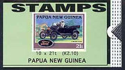 Papua New Guinea 1994 Historic Cars 2K10 booklet containing 10 x 21t stamps (Ford Model T) unused SG SB10