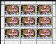 Angola 1999 Fungi 125,000k from Flora & Fauna def set complete perf sheet of 9 each opt'd in gold with France 99 Imprint with Chess Piece and inscribed Hobby Day, unmounted mint. Note this item is privately produced and is offered……Details Below