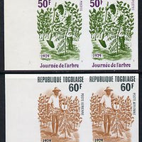 Togo 1979 Tree Day set of 2 in unmounted mint imperf pairs (as SG 1365-6)*