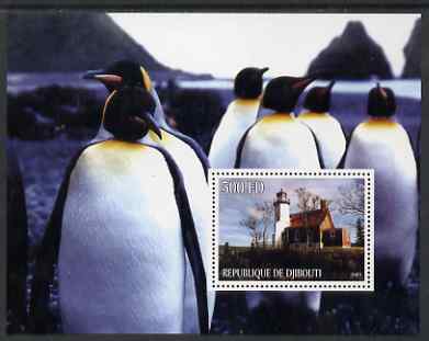 Djibouti 2005 Lighthouses #2 perf s/sheet (with Penguins as background) unmounted mint