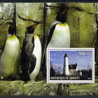 Djibouti 2005 Lighthouses #4 perf s/sheet (with Penguins as background) unmounted mint