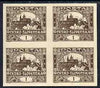 Czechoslovakia 1918-19 Hradcany Castle 1h chocolate imperf block of 4 unmounted mint but minor wrinkles, SG3