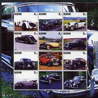 Komi Republic 2001 Old Cars #2 perf sheetlet containing set of 12 values unmounted mint