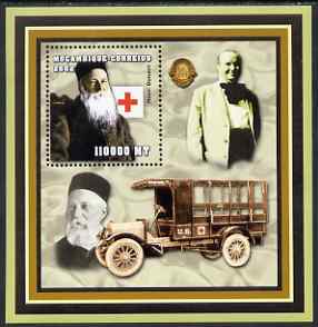 Mozambique 2002 Scientist Doctors perf s/sheet containing 1 value unmounted mint (Henri Dunant with Red Cross & Lions logos)