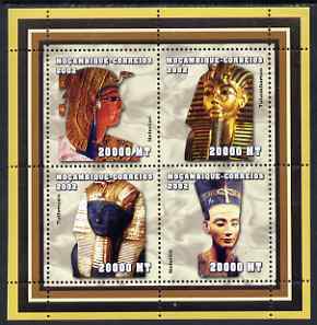 Mozambique 2002 Kings & Queens of Egypt perf sheetlet containing 4 values unmounted mint (4 x 20,000 MT) Yv 2034-37