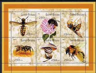 Guinea - Bissau 2001 Bees perf sheetlet containing 6 values (250 FCFA) unmounted mint Mi 1510-15