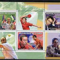 Guinea - Conakry 2006 Sporting Stars perf sheetlet containing 3 values (Agassi, Kasparov & Ma Lin) unmounted mint Yv 2700-02