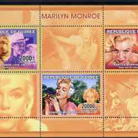 Guinea - Conakry 2006 Marilyn Monroe perf sheetlet #2 containing 3 values unmounted mint Yv 2724-26