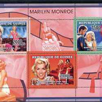 Guinea - Conakry 2006 Marilyn Monroe perf sheetlet #3 containing 3 values unmounted mint Yv 2730-32