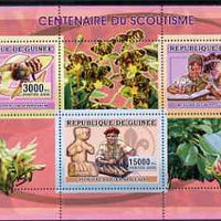 Guinea - Conakry 2006 Centenary of Scouting perf sheetlet #03 containing 3 values (Orchids & Chess) unmounted mint Yv 2736-38