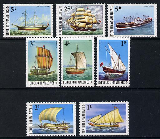 Maldive Islands 1975 Ships set of 8 unmounted mint, SG 586-93*