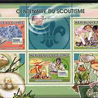 Guinea - Conakry 2006 Centenary of Scouting perf sheetlet #04 containing 3 values (Minerals & Fungi) unmounted mint Yv 2742-44