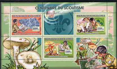 Guinea - Conakry 2006 Centenary of Scouting perf sheetlet #04 containing 3 values (Minerals & Fungi) unmounted mint Yv 2742-44