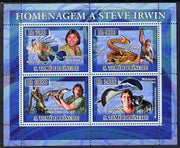 St Thomas & Prince Islands 2007 Tribute to Steve Irwin perf sheetlet containing 4 values unmounted mint