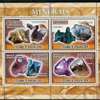 St Thomas & Prince Islands 2007 Minerals perf sheetlet containing 4 values unmounted mint