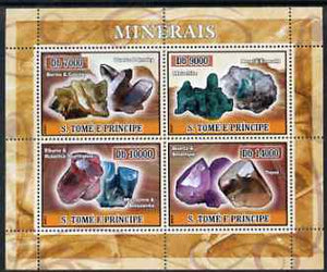 St Thomas & Prince Islands 2007 Minerals perf sheetlet containing 4 values unmounted mint