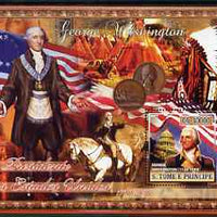 St Thomas & Prince Islands 2007 US Presidents #01 George Washington perf s/sheet containing 1 value unmounted mint