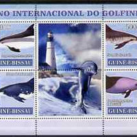 Guinea - Bissau 2007 International Dolphin Year - Lighthouses perf sheetlet containing 4 values & 2 labels unmounted mint