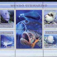 Guinea - Bissau 2007 Fish perf sheetlet containing 4 values & 2 labels unmounted mint