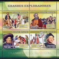 Guinea - Bissau 2007 Explorers #2 perf sheetlet containing 4 values (Livingstone,Magellan, Henry the Navigator & Columbus) unmounted mint, Yv 2306-09