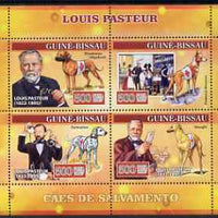 Guinea - Bissau 2007 Louis Pasteur perf sheetlet containing 4 values (Red Cross Dogs) unmounted mint, Yv 2310-13