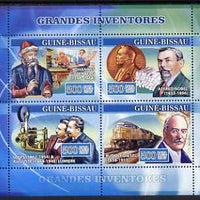 Guinea - Bissau 2007 Inventors perf sheetlet containing 4 values unmounted mint, Yv 2326-29