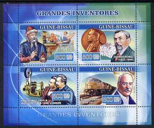 Guinea - Bissau 2007 Inventors perf sheetlet containing 4 values unmounted mint, Yv 2326-29