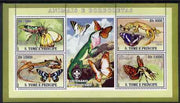 St Thomas & Prince Islands 2007 Animals & Butterflies #2 perf sheetlet containing 4 values plus label (with Scout logo) unmounted mint