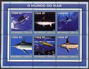 Mozambique 2002 Sword Fish perf sheetlet containing 6 values unmounted mint Yv 2150-55