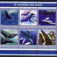 Mozambique 2002 Whales perf sheetlet containing 6 values unmounted mint Yv 2168-73