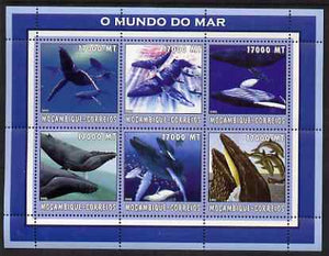 Mozambique 2002 Whales perf sheetlet containing 6 values unmounted mint Yv 2168-73