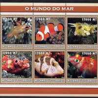 Mozambique 2002 Tropical Fish #1 perf sheetlet containing 6 values unmounted mint Yv 2180-85