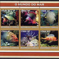 Mozambique 2002 Tropical Fish #2 perf sheetlet containing 6 values unmounted mint Yv 2186-91