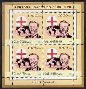 Guinea - Bissau 2001 Henri Dunant perf sheetlet containing 4 values unmounted mint Mi 1958