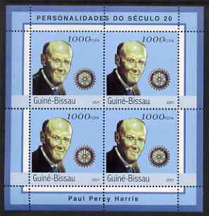 Guinea - Bissau 2001 Paul Harris perf sheetlet containing 4 values unmounted mint Mi 1966