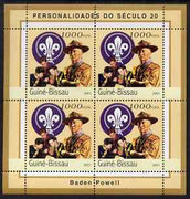 Guinea - Bissau 2001 Baden Powell perf sheetlet containing 4 values unmounted mint Mi 1956