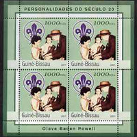 Guinea - Bissau 2001 Olave Baden Powell perf sheetlet containing 4 values unmounted mint Mi 1957