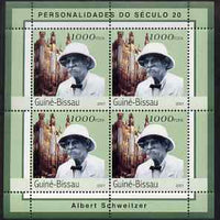 Guinea - Bissau 2001 Albert Schweitzer perf sheetlet containing 4 values unmounted mint Mi 1963