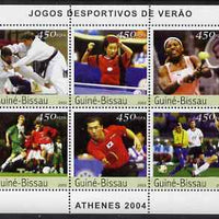 Guinea - Bissau 2003 Athens Olympic Games perf sheetlet containing 6 values (Judo, Table Tennis, Tennis & Football) unmounted mint Mi 2381-86