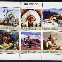 Guinea - Bissau 2003 North American Indians perf sheetlet containing 6 values unmounted mint Mi 2357-62