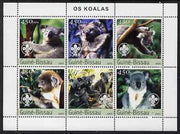 Guinea - Bissau 2003 Koala Bears perf sheetlet containing 6 values each with Scout Logo unmounted mint Mi 2351-56