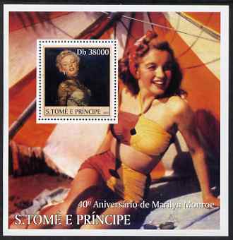 St Thomas & Prince Islands 2003 Marilyn Monroe perf s/sheet #2 containing 1 value unmounted mint Mi BL477