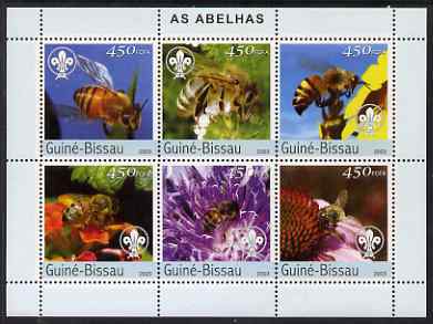 Guinea - Bissau 2003 Bees perf sheetlet containing 6 values (each with Scouts logo) unmounted mint Mi 2636-41