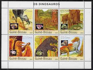 Guinea - Bissau 2003 Dinosaurs & Minerals perf sheetlet containing 6 values unmounted mint Mi 2496-2501