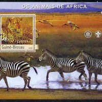 Guinea - Bissau 2003 Animals of Africa #1 perf s/sheet containing 1 value with Scout, Lions & Rotary Logos unmounted mint Mi BL427