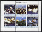 Guinea - Bissau 2003 Pelicans perf sheetlet containing 6 values each with Scout Logo unmounted mint Mi 2464-69